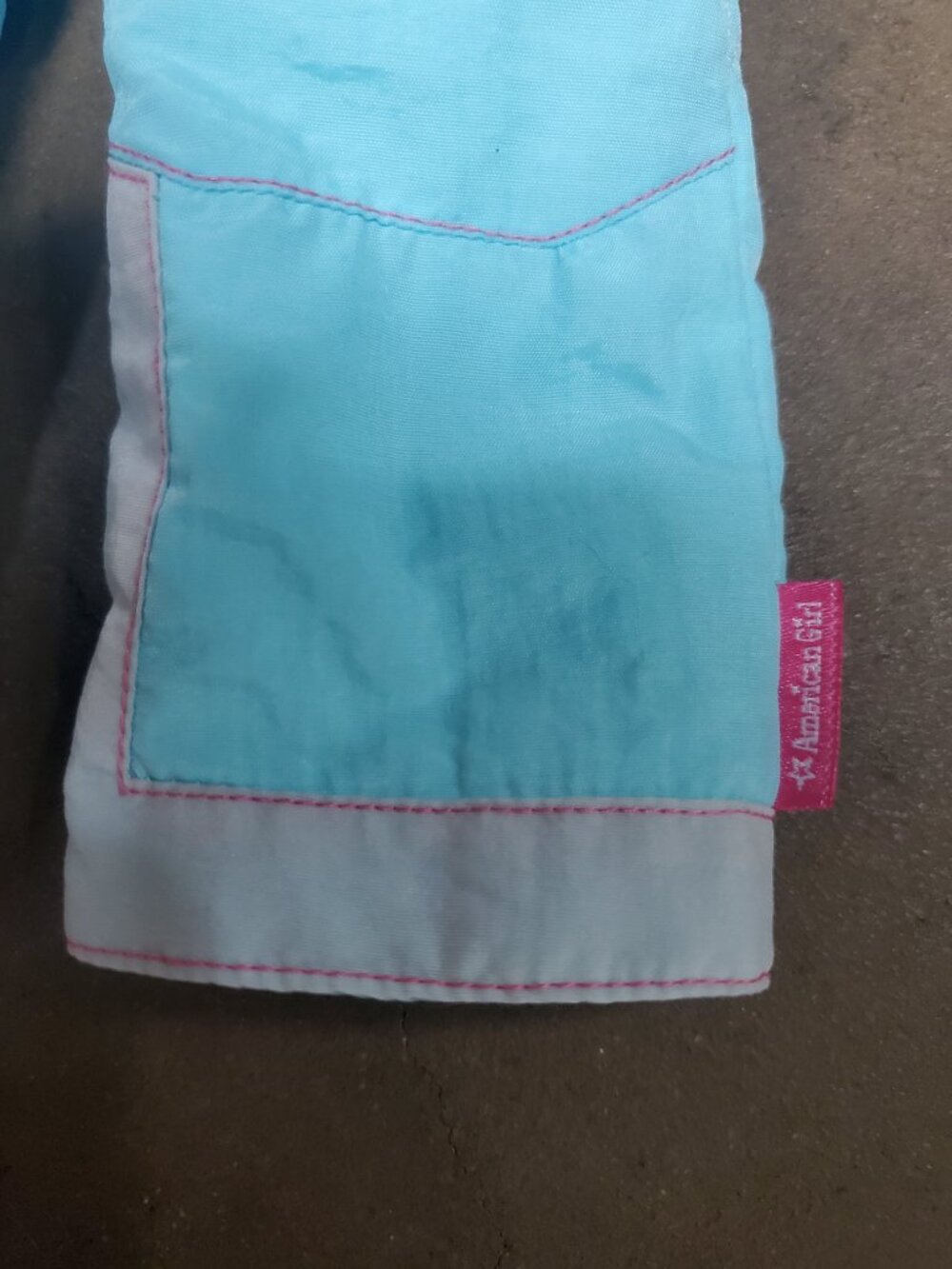 RETIRED American Girl Doll Aqua Ski Snowsuit Outfit Pink Mittens Socks Box VGUC - Picture 5 of 10